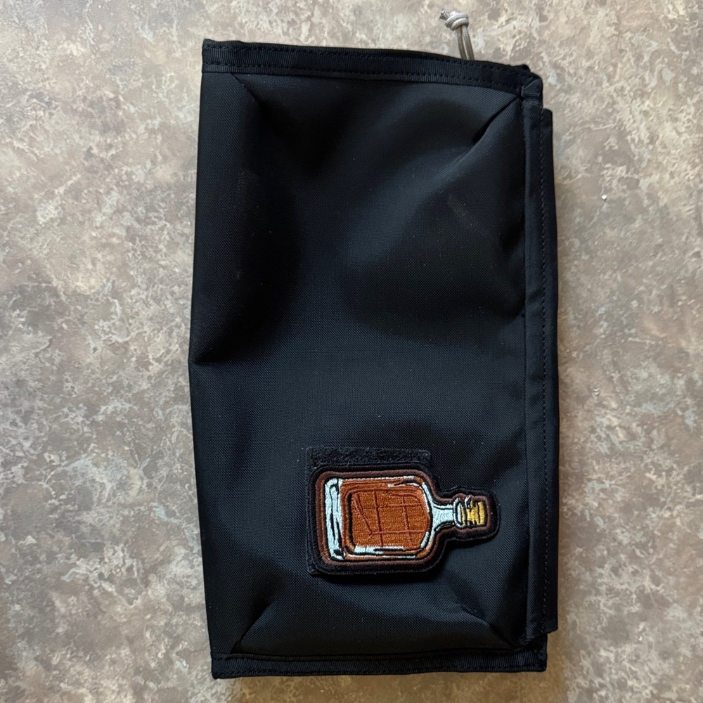 Evergoods Civic Access Black Travel Pouch with Whiskey Bottle Patch - Picture 2 of 5
